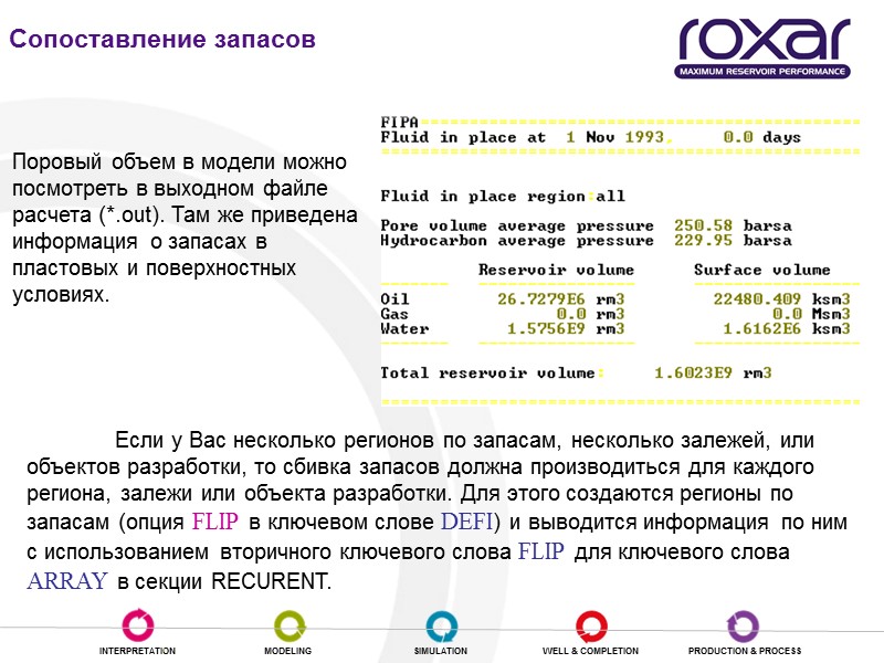 Поровый объем в модели можно посмотреть в выходном файле расчета (*.out). Там же приведена